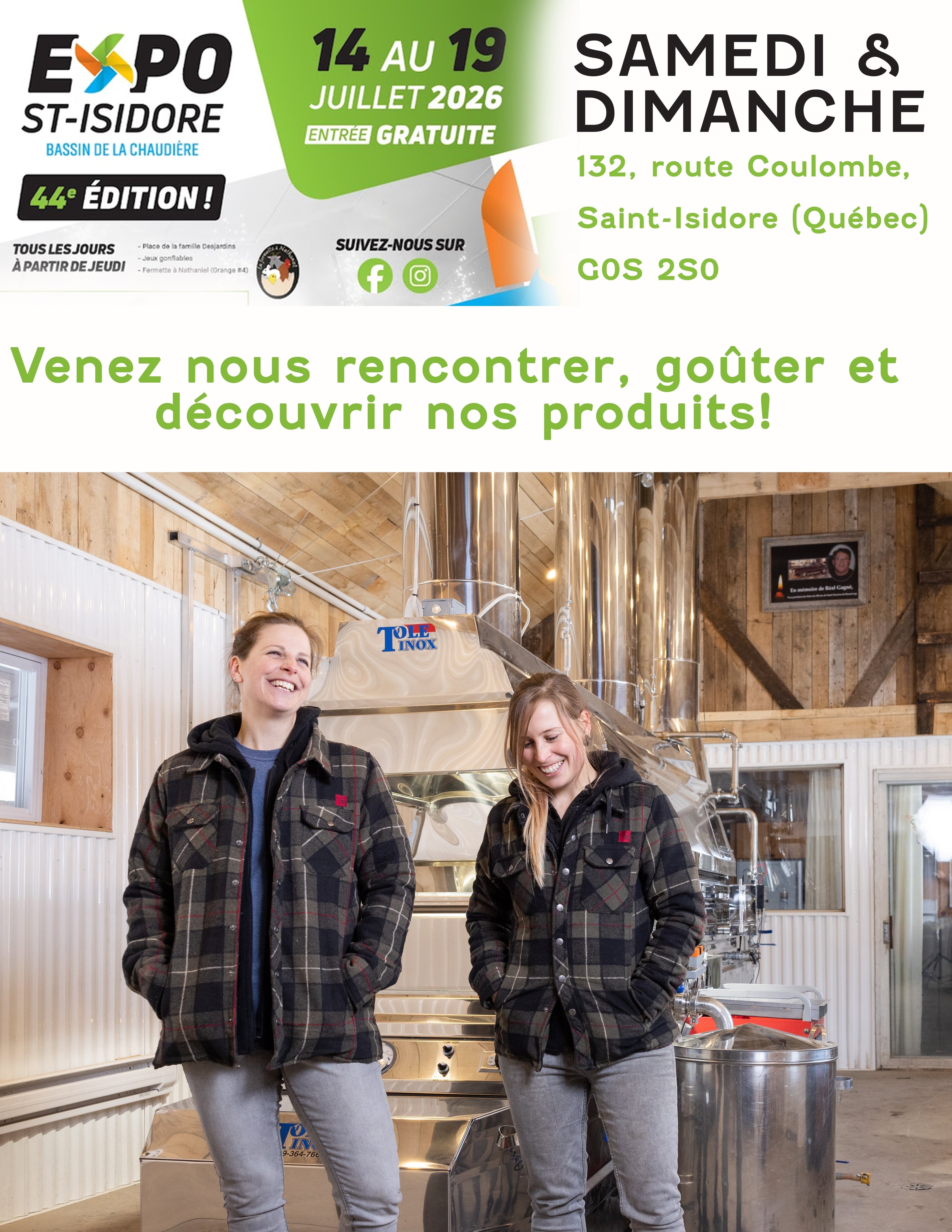 Expo St-Isidore 18 & 19 Juillet 2026